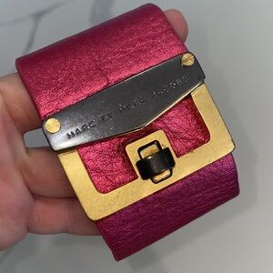Marc by Marc Jacobs Gold and Metallic Pink Genuine Leather Wristband